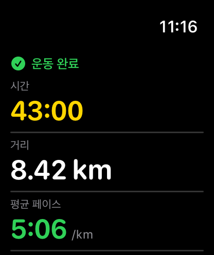 Apple Watch 훈련 요약과 운동 자각도