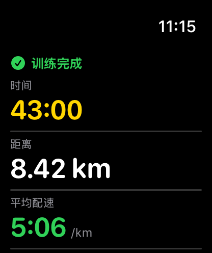 Apple Watch 训练摘要与耗力程度
