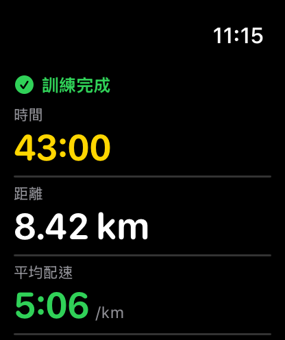 Apple Watch 訓練摘要與耗力程度